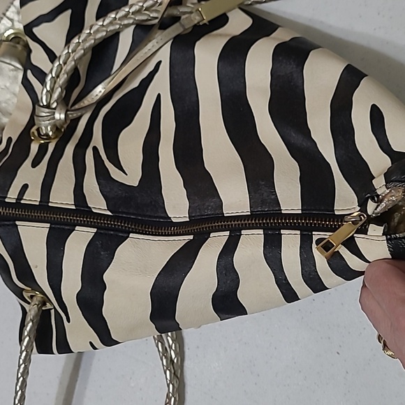 💥3for$12💥 New Directions Zebra Print Bag with Braided Rope Shoulder Straps - Picture 7 of 15
